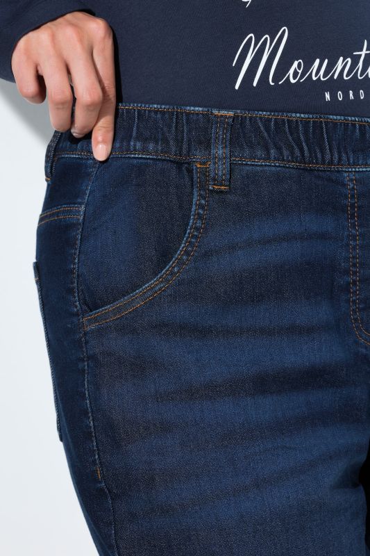 Fleece-Lined Elastic Waist Thermal Jeans