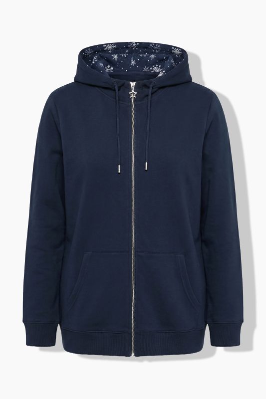 Snowflake Hood Zip-Up Sweatshirt