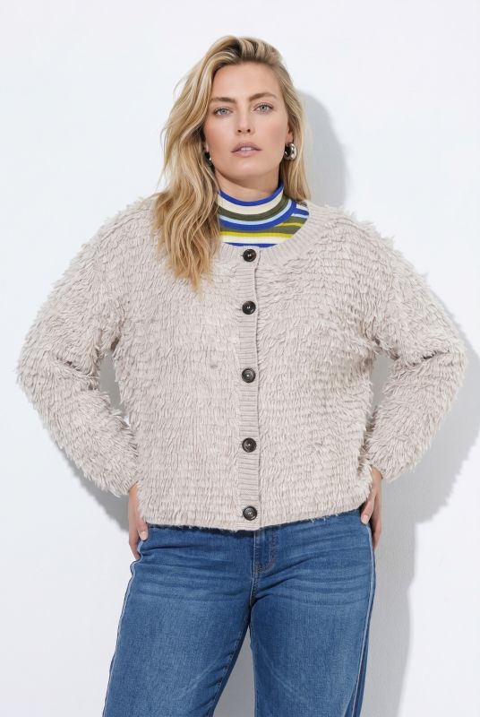 Eyelash Yarn Knit Cardigan