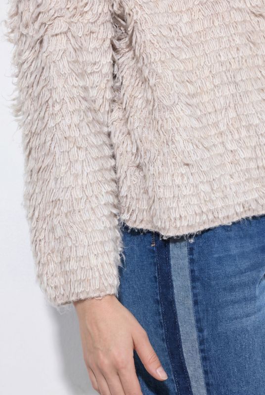 Eyelash Yarn Knit Cardigan