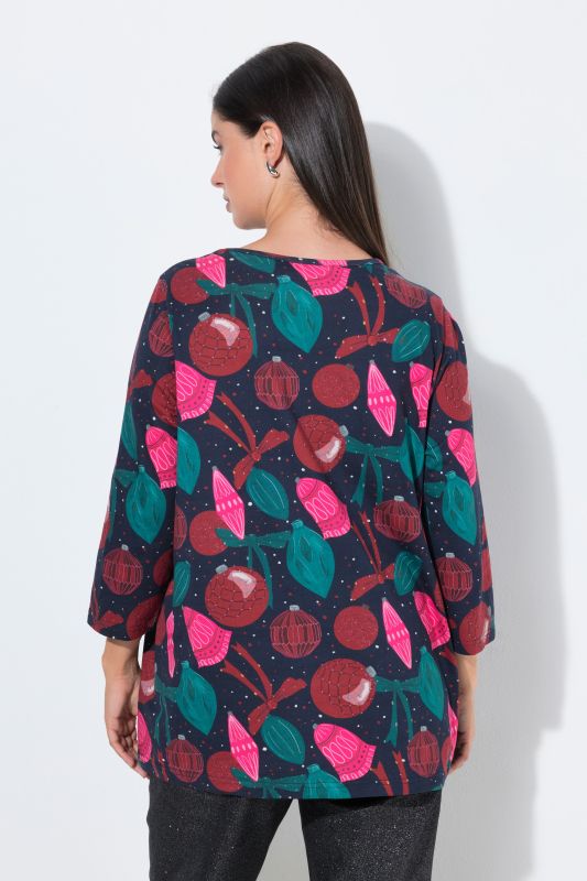 Ornament Print 3/4 Sleeve Tee