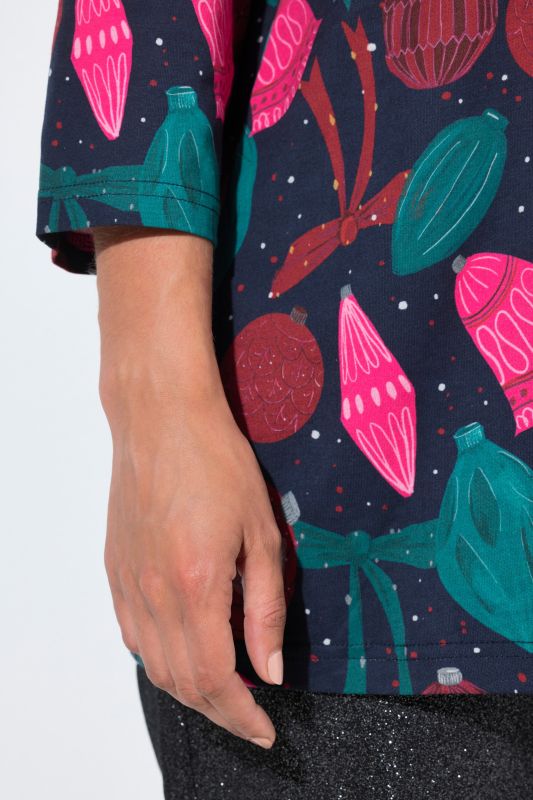 Ornament Print 3/4 Sleeve Tee