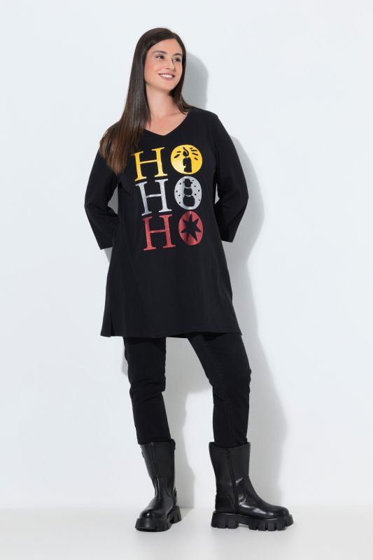 Ho Ho Ho 3/4 Sleeve Tunic Tee