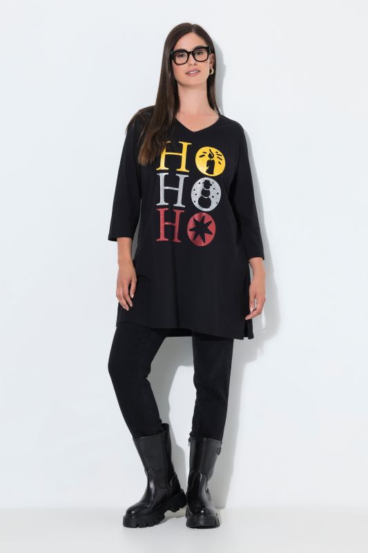 Ho Ho Ho 3/4 Sleeve Tunic Tee