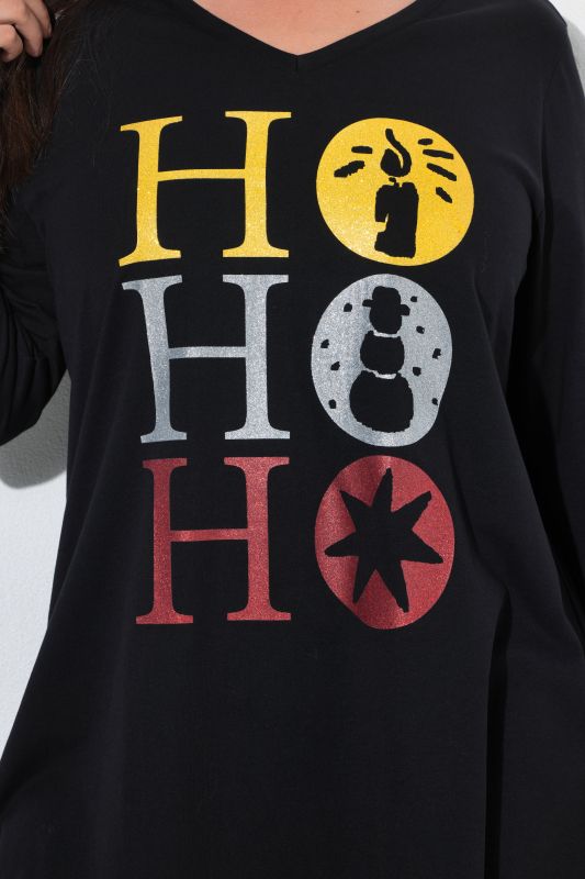 Ho Ho Ho 3/4 Sleeve Tunic Tee