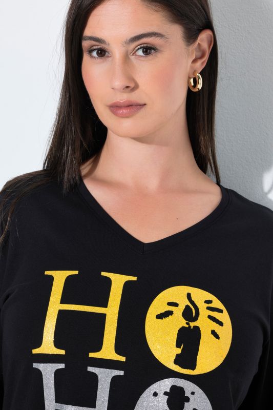 Ho Ho Ho 3/4 Sleeve Tunic Tee
