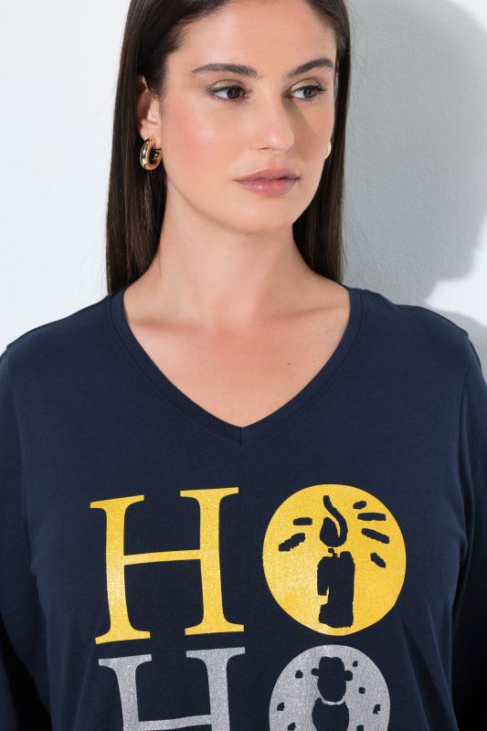 Ho Ho Ho 3/4 Sleeve Tunic Tee