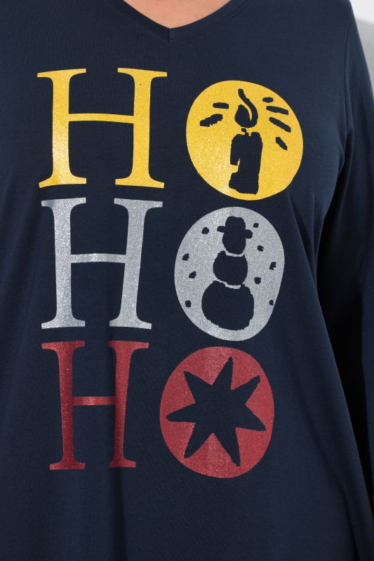 Ho Ho Ho 3/4 Sleeve Tunic Tee