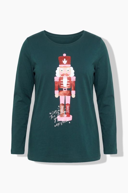 Metallic Long Sleeve Holiday Graphic Tee