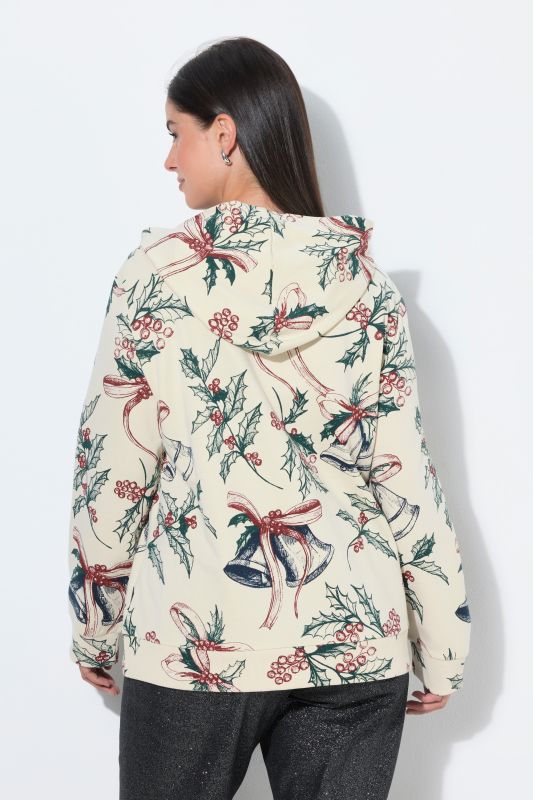 Holiday Bell Print Hooded Sweatshirt