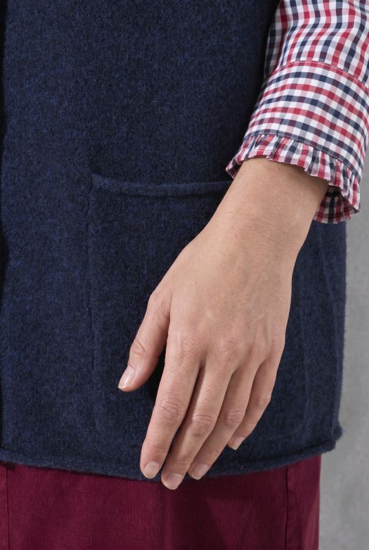 Rolled Edge Button-Down Sweater Vest