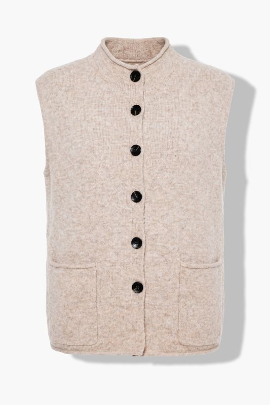 Rolled Edge Button-Down Sweater Vest