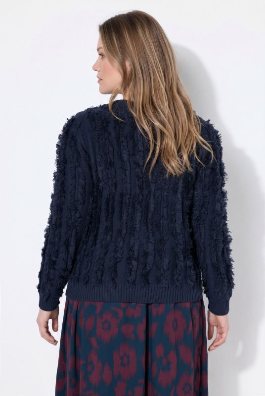 Eyelash Striped Button-Down Cardigan