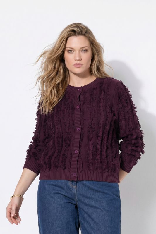 Eyelash Striped Button-Down Cardigan