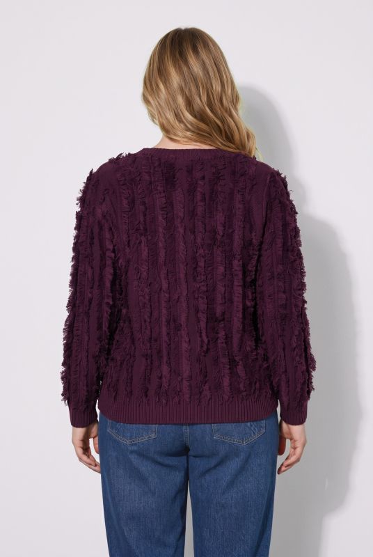 Eyelash Striped Button-Down Cardigan