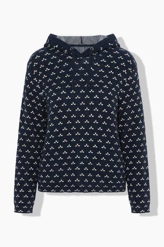 Eco Cotton Polka Dot Knit Hoodie