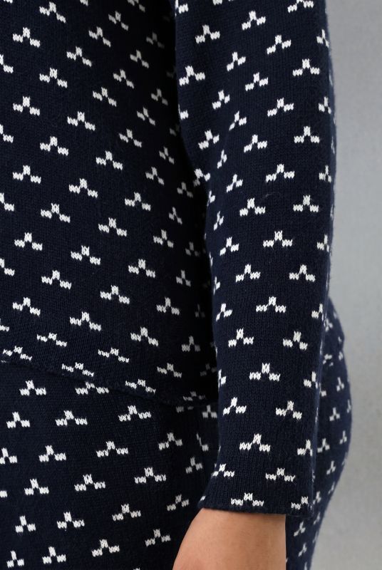 Eco Cotton Polka Dot Knit Hoodie