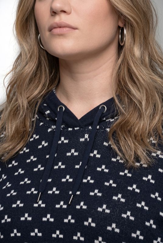 Eco Cotton Polka Dot Knit Hoodie