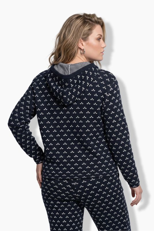 Eco Cotton Polka Dot Knit Hoodie