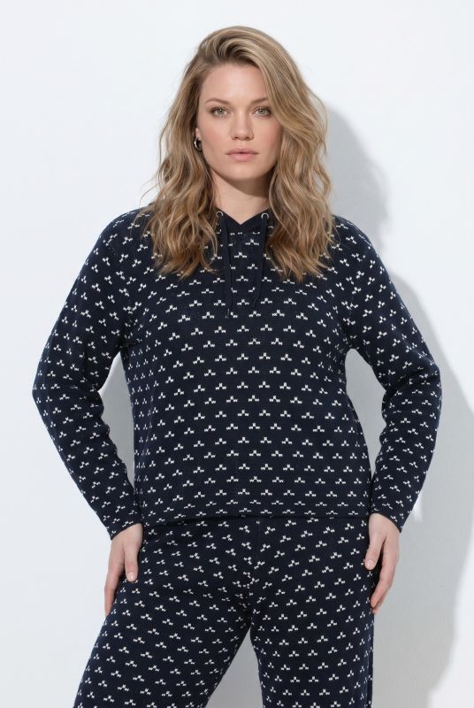Eco Cotton Polka Dot Knit Hoodie