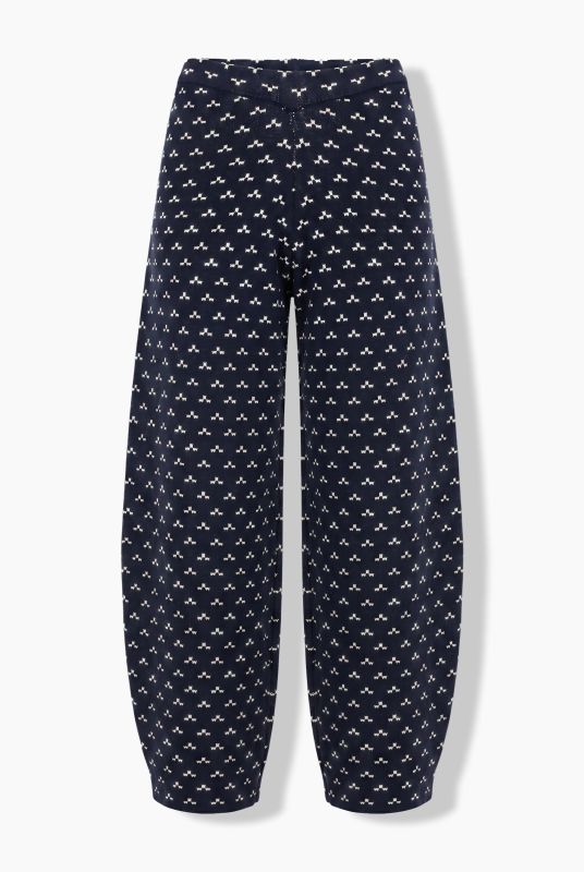 Eco Cotton Polka Dot Barrel Knit Pants