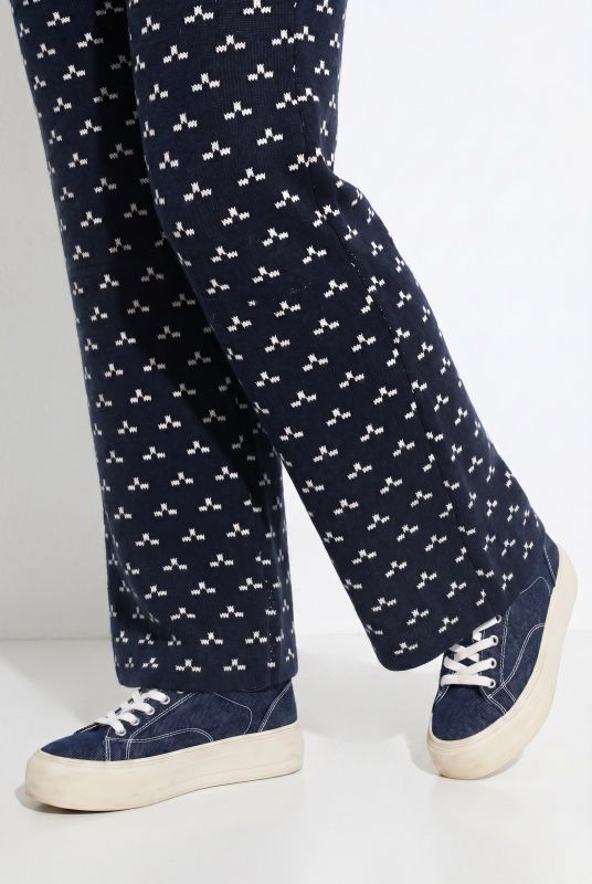 Eco Cotton Polka Dot Barrel Knit Pants