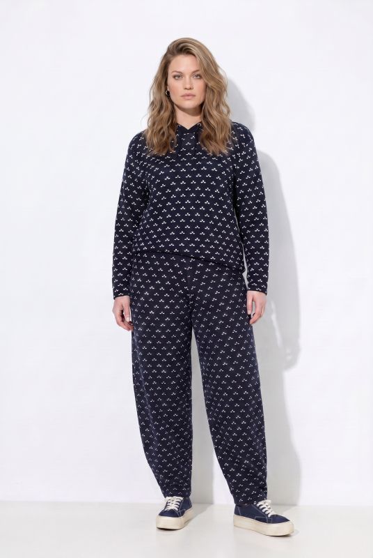 Eco Cotton Polka Dot Barrel Knit Pants