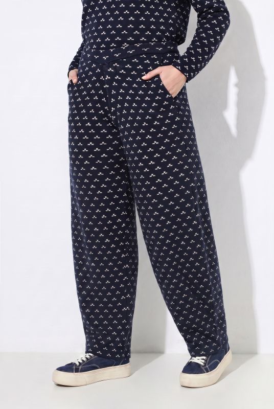 Eco Cotton Polka Dot Barrel Knit Pants