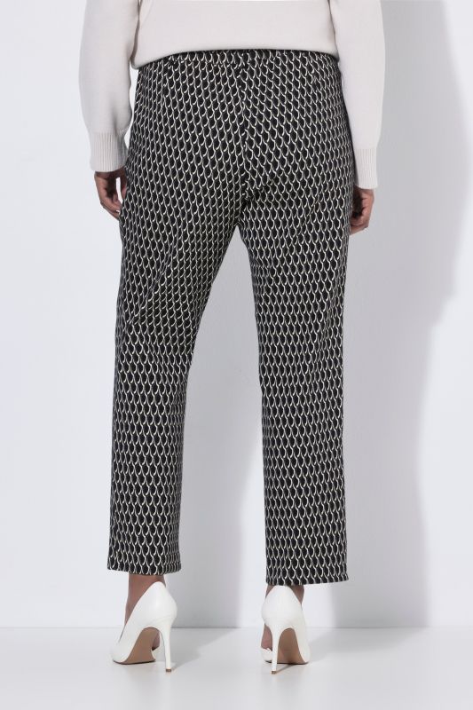 Geometric Textured Comfort Waist Pants
