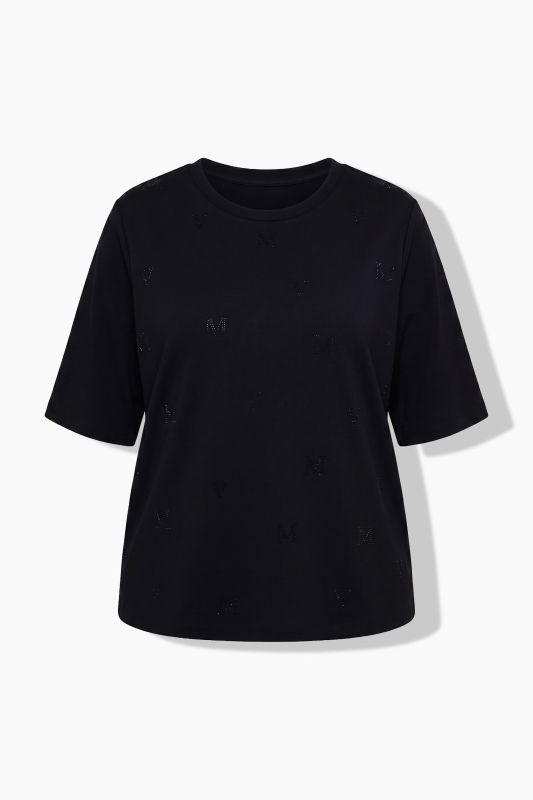 Tonal Rhinestone MV Short Sleeve Sweatshirt