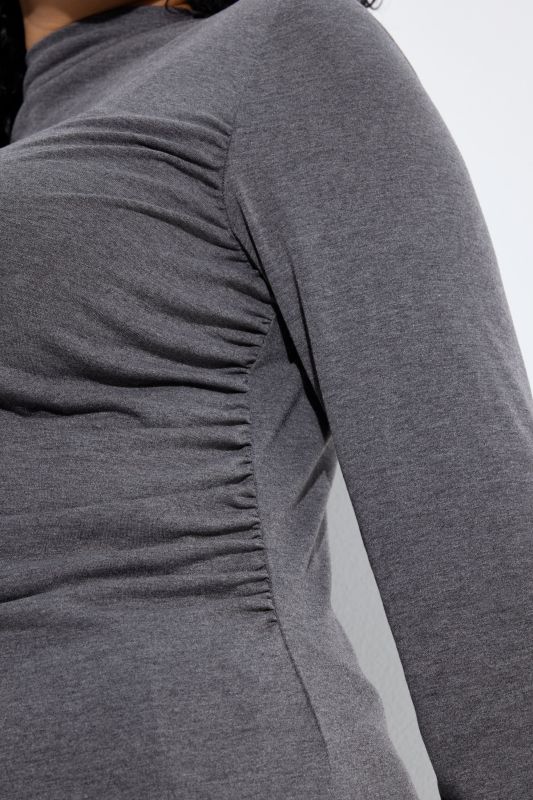Draped Long Sleeve Turtleneck Tee
