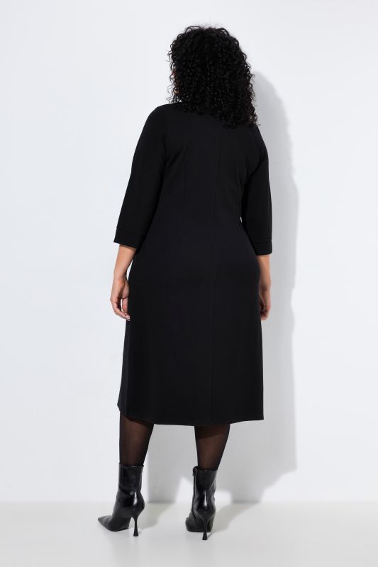 Rihnestone Detail 3/4 Sleeve Punto Pocket Dress