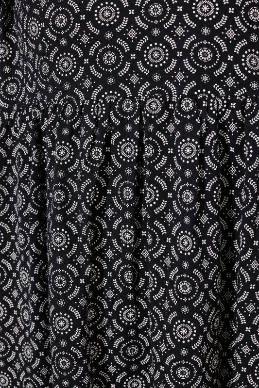 Geometric Print 3/4 Sleeve A-Line Dress
