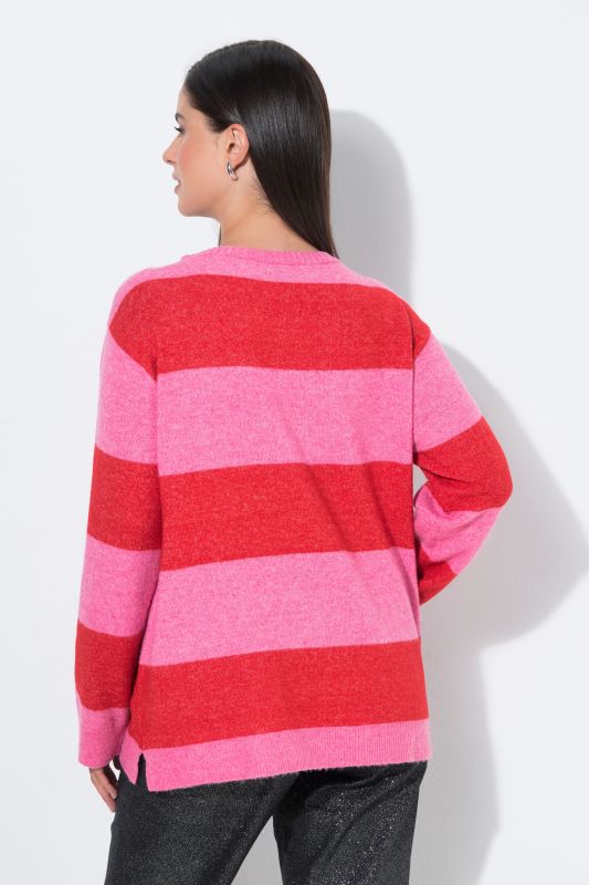 Sequined Bow Striped Sweater