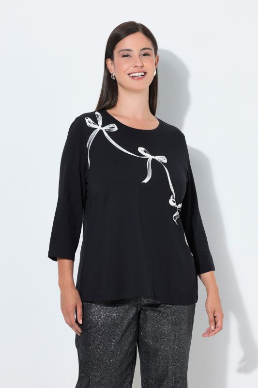 Ribbon Motif 3/4 Sleeve Tee
