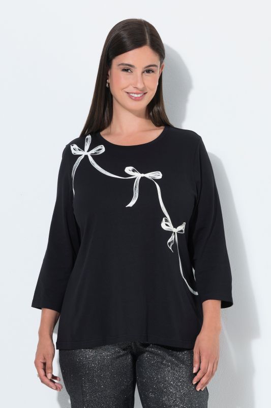 Ribbon Motif 3/4 Sleeve Tee