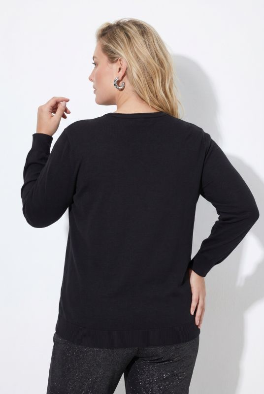Sequined Candy Cane Long Sleeve Sweater