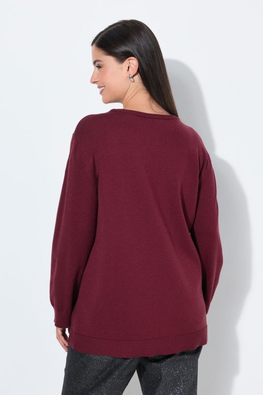 Sequined Candy Cane Long Sleeve Sweater