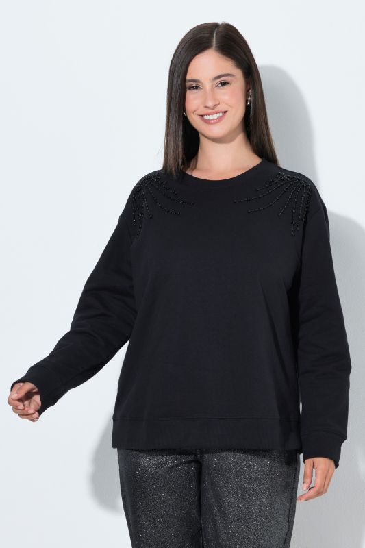 Tonal Beadwork Long Sleeve Sweatshirt