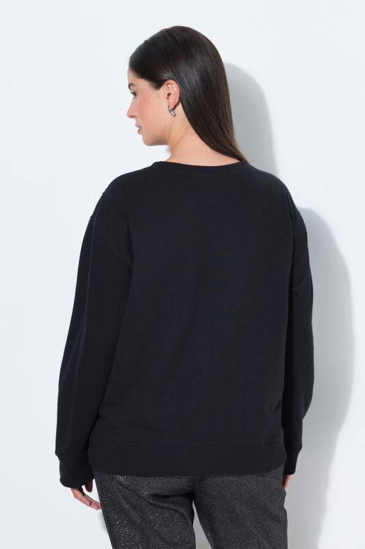 Tonal Beadwork Long Sleeve Sweatshirt