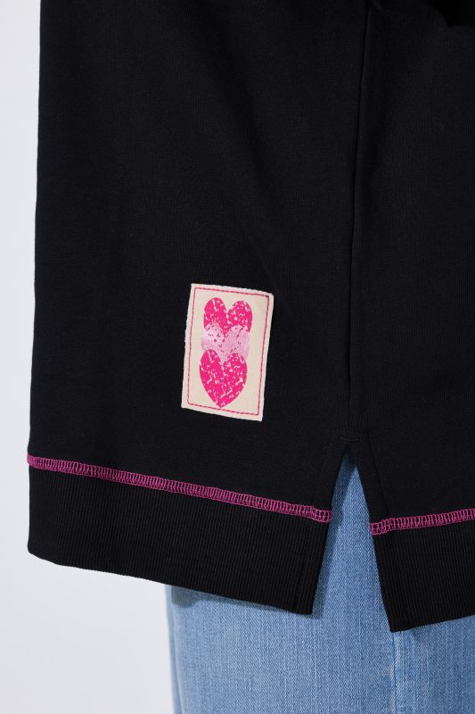 Pink Stitching Dropped Shoulder Sweatshirt