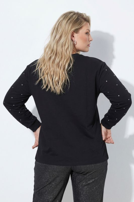 Rhinestone Dotted Relaxed Fit Sweatshirt