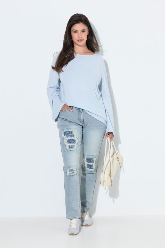 Distressed Rhinestone Detail Stretch Fit Denim Jeans