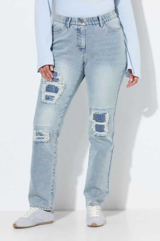 Distressed Rhinestone Detail Stretch Fit Denim Jeans