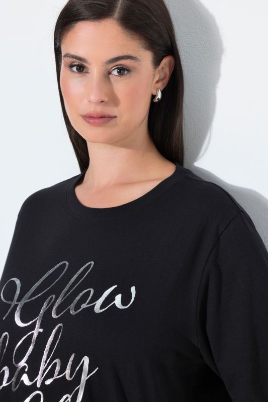 Glow Baby Glow Short Sleeve Metallic Lettering Tee