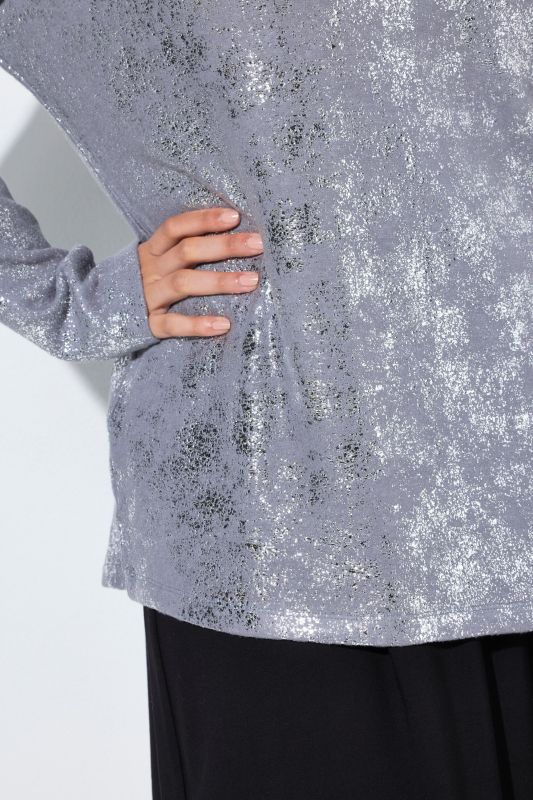 Metallic Silver Long Sleeve Tee