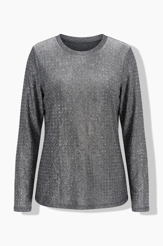 Glitter and Rhinestone Long Sleeve Tee