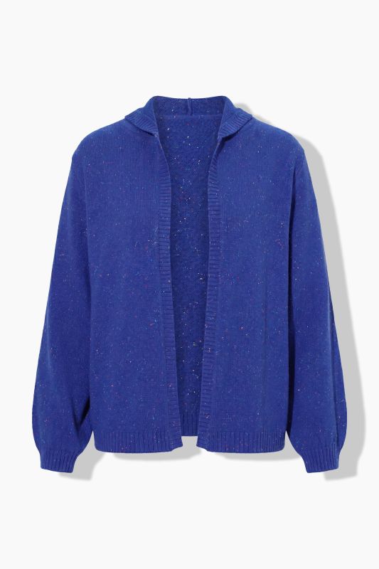 Melange Knit Hooded Cardigan