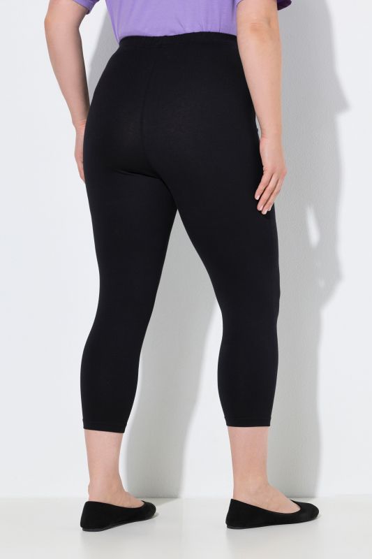 Cropped Elastic Waist Leggings