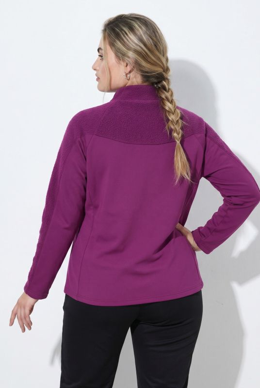 Teddy Fleece Panel Turtleneck Sweatshirt